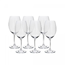 CJ C/6UN TAÇAS CRISTAL BOHEMIA 580ML 19204 C/6 UN