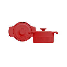 MINI PANELA/COCOTTE VERMELHO EM PORCELANA 10*5cm/210ml