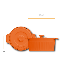 Panela/Cocotte Laranja em porcelana 22*10cm /2750ml