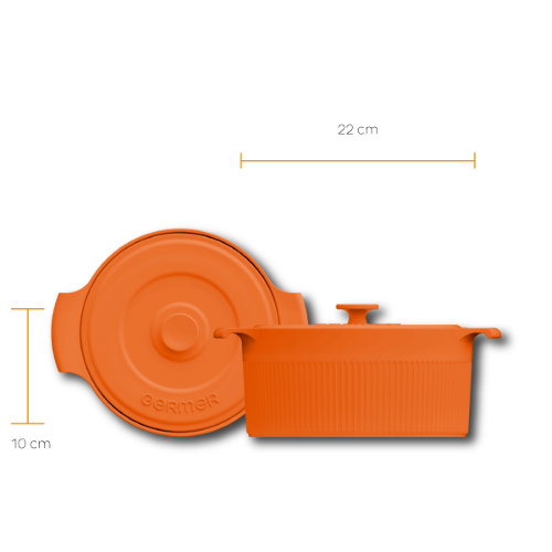 Panela/Cocotte Laranja em porcelana 22*10cm /2750ml