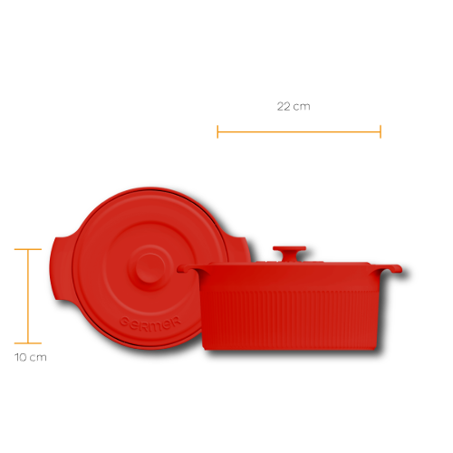 Panela/Cocotte Vermelho em porcelana 22*10cm /2750ml