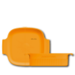 Bandeja/Travessa/ Assadeira Amarela Porcelana Quadrada 26.5 × 21.5 × 28.5 cm/3000ml