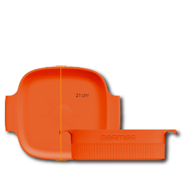 Bandeja/Travessa/ Assadeira Laranja Porcelana Quadrada 26.5 × 21.5 × 28.5 cm/3000ml