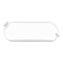 PRATO DE PORCELANA P/BOLO BIRDS BRANCO WOLFF 17305