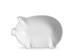 BANDEJA/ TIGELA GRANDE CERÂMICA BRANCO PIG 24,5CM / 2.400 ml